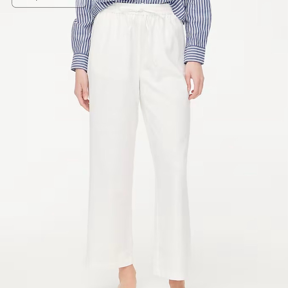 J. Crew Linen-blend slim wide-leg drawstring pant